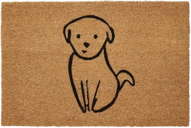 Orsina Brown Rectangular Dog Doormat with Non-Slip Coir and PVC Brushing, Diameter: 100 cm