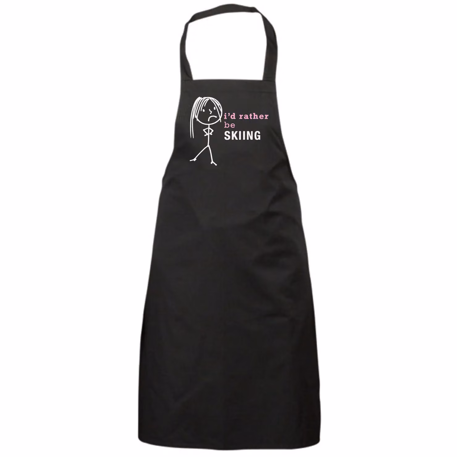 60 Second Makeover Women's I'd Rather Be Skiing Apron in Black – 2
