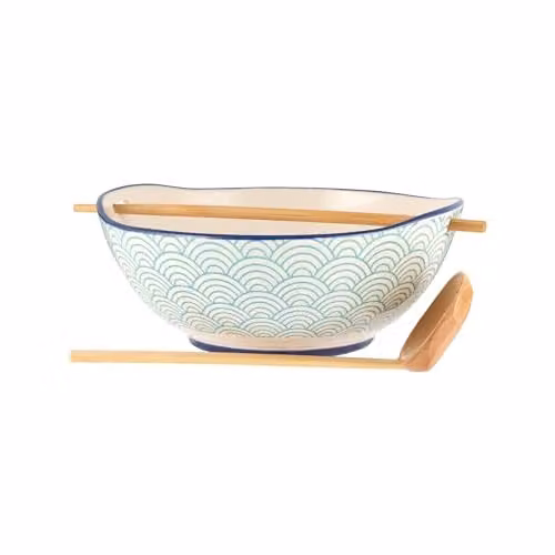 Rayware Typhoon World Foods Geometric Noodle Soup Bowl Set, Multicolour, 800ml – 1