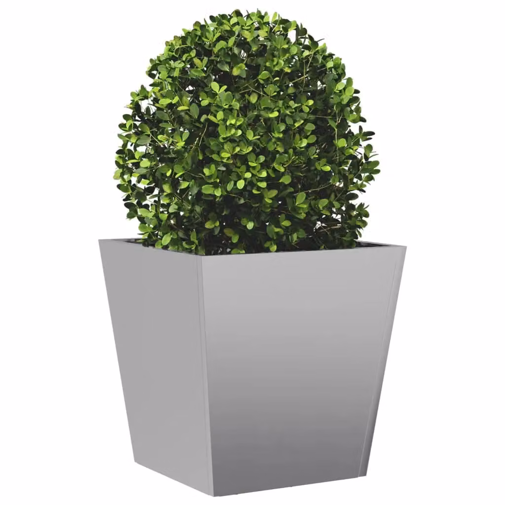 Berkfield Home Galvanised Steel Garden Planter Tub in Grey, W/D/H: 40 x 40 x 40 cm – 3