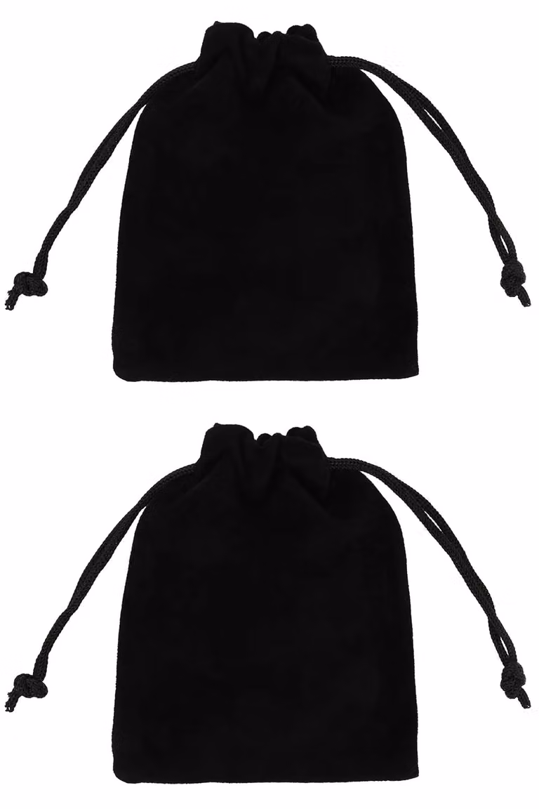 Neel Blue 50pcs Black Velvet Drawstring Bags, W: 7 cm x H: 9 cm