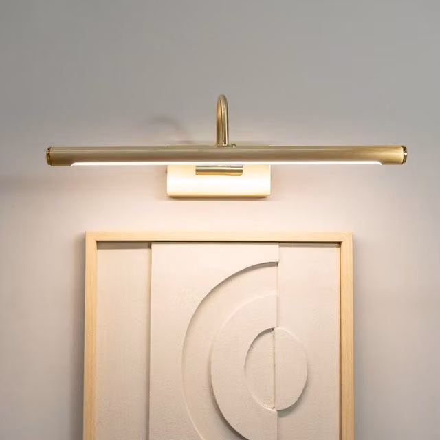 ValueLights Alana Single Picture Wall LED Light, Gold, IP44 Rated for Bathroom Use – 1