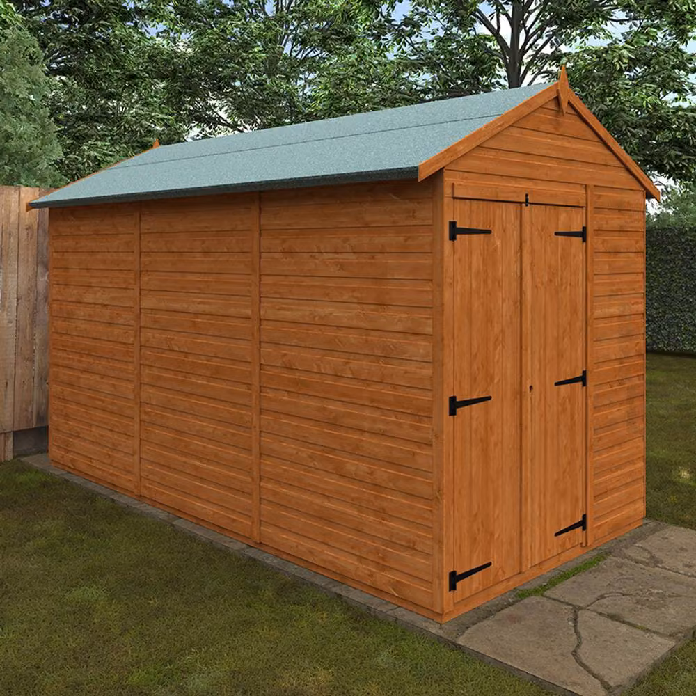 Buttercup Farm 12x6 Flex Apex Double Door Windowless Wooden Play House in Burnt Orange and Grey – 2