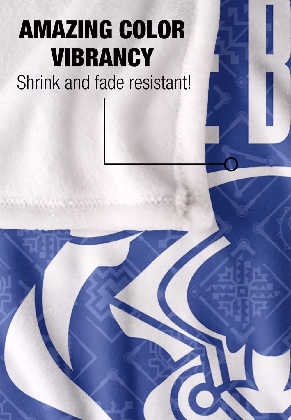 Blue Beetle (2023) Super Soft Throw Blanket with Circuit Beetle Logo in White and Blue, W: 152 cm, D: 127 cm – 4