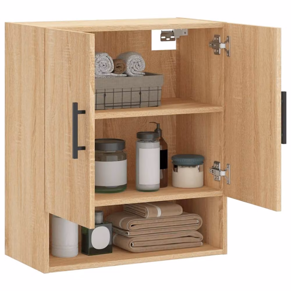 Berkfield Home Sonoma Oak Wall Cabinet in Light Tan, W/D/H: 60 x 31 x 70 cm – 2