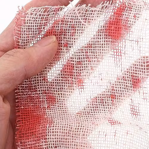 Shatchi 5-Pack Blood-Stained Gauze Tablecloths in White and Red, W: 152 cm, D: 213 cm – 5