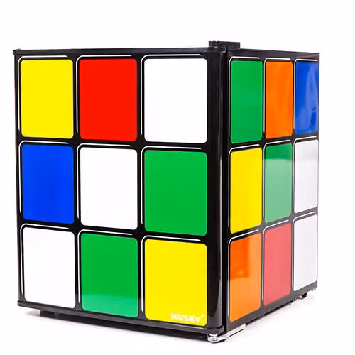 Husky HUS-HU231 Rubiks Cube Mini Fridge in Black and Multicolour – 3