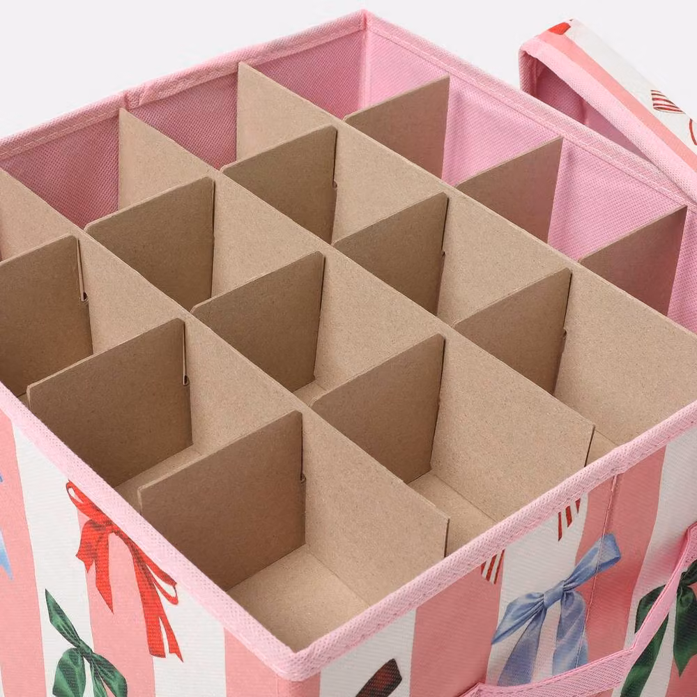 OHS Christmas Bauble Storage Box Organiser with 64 Slots in Pink – 2