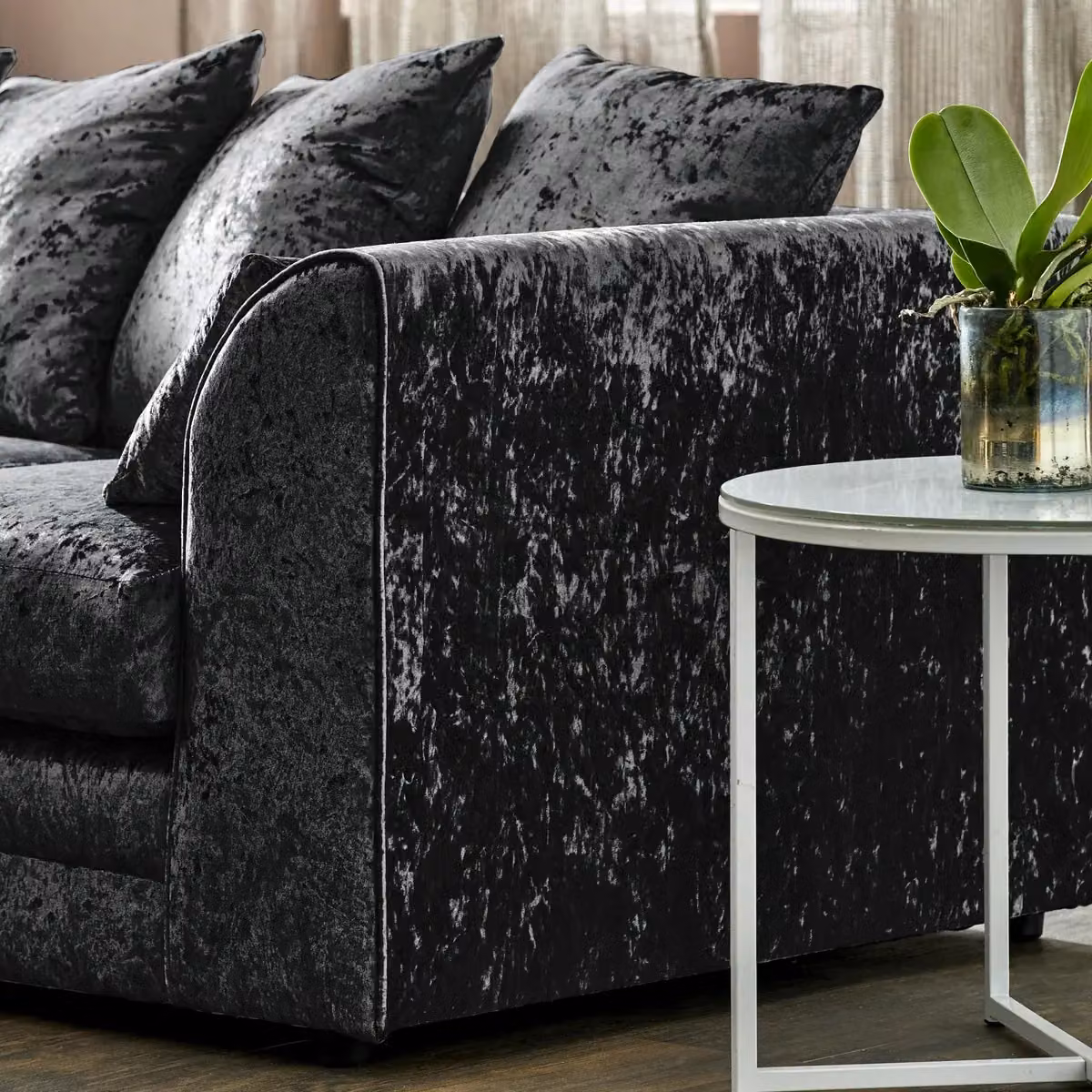 Snugg Furniture UK Limited Aurora 2 Seater Sofa in Black Crushed Velvet – 4