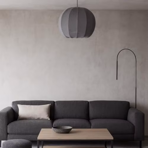 CGC Lighting Grey Rounded Ribbed Stretch Cotton Fabric Lampshade – 3