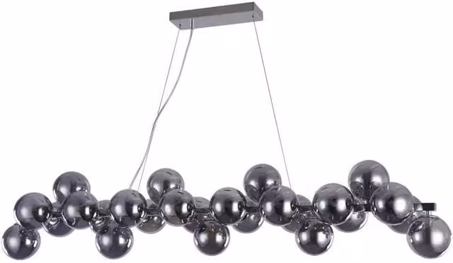 Netlighting Dallas Ceiling Pendant Lamp in Chrome and Grey with 25 G9 Lights