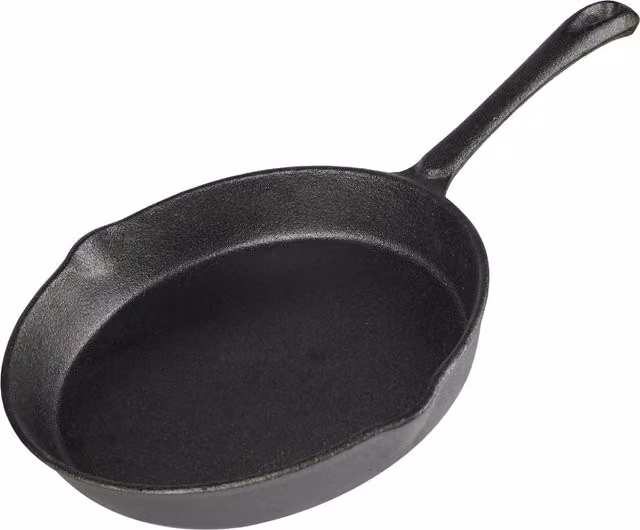 Buckingham Pre-Seasoned Cast Iron Frying Pan, Black, Diameter: 25 cm