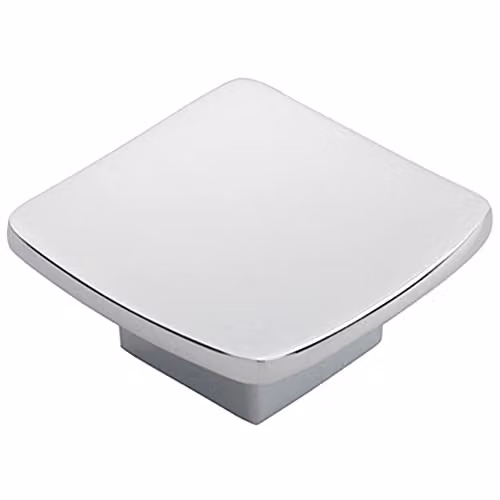 Loops Square Curved Cupboard Door Knob in Polished Chrome, 45 x 45 mm