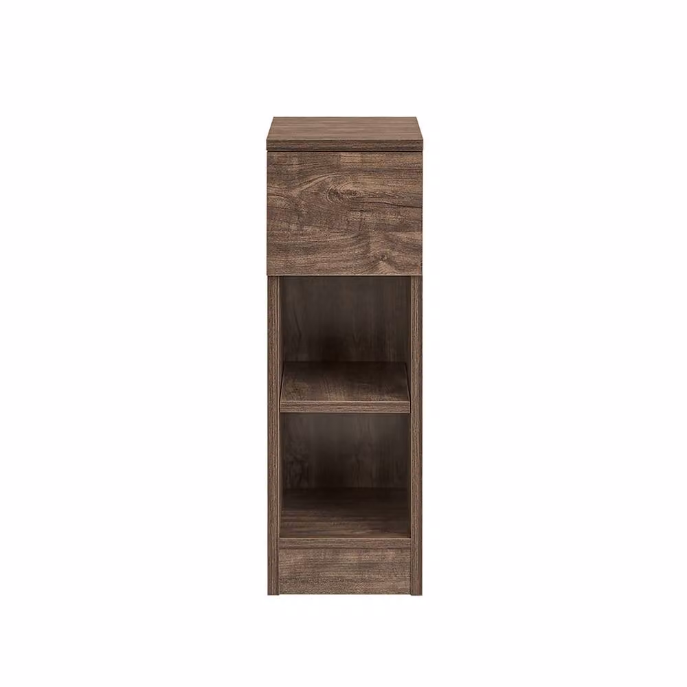 SOBUY Modern Slim Bedside Table in Brown with Side Compartments, W/D/H: 35.0 x 20.0 x 60.0 cm – 2