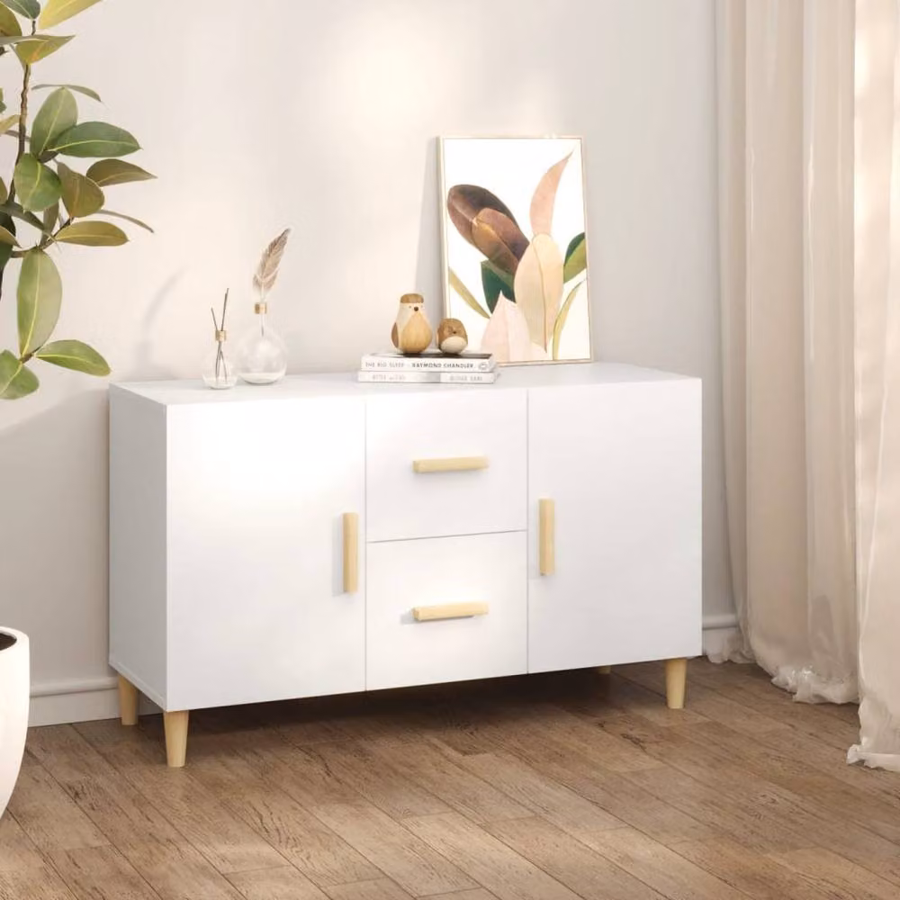 Berkfield Home White Matt Sideboard, W/D/H: 100 x 36 x 60 cm – 2