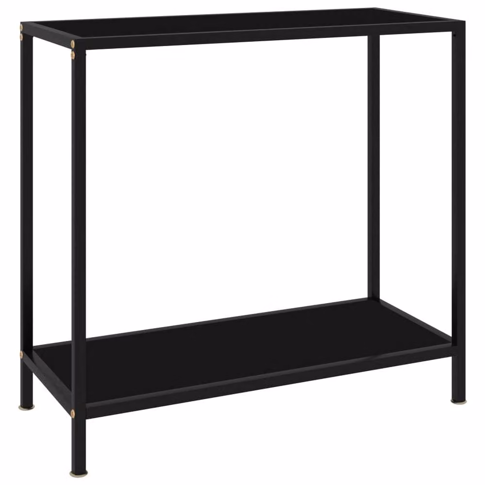 Berkfield Home Modern Black Console Table with Tempered Glass, W/D/H: 80 x 35 x 75 cm – 2