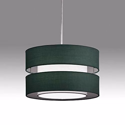 K Living Modern Round Layer Fabric Ceiling Light Shade Pendant in Green