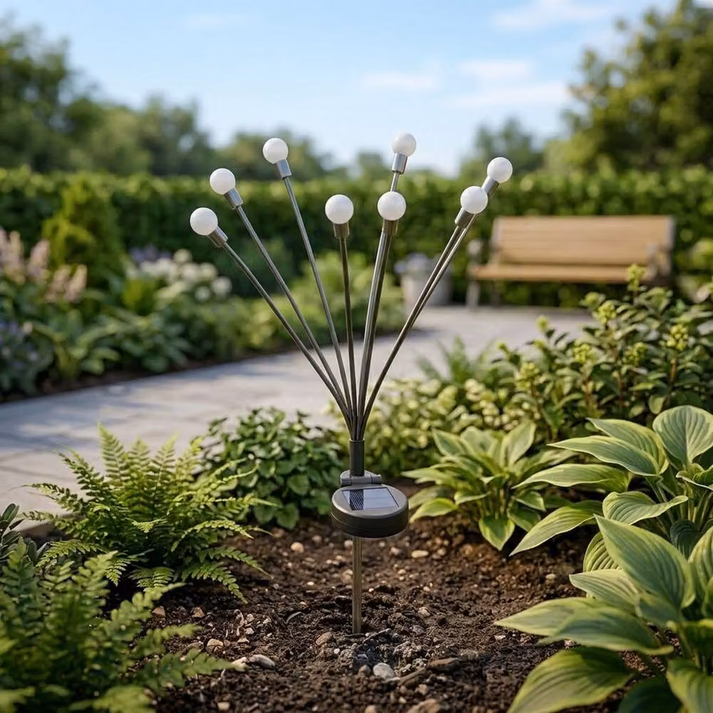 Garden Greatness Lunaria Spikes Solar Stake Lights in Black with Multicolour RGB Effect – 2