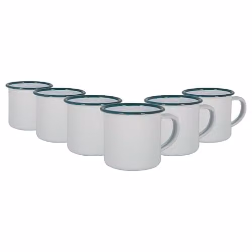 Argon Tableware Enamel Espresso Cup Set of 6, 130ml, Green – 1