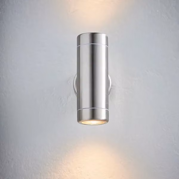 Netlighting Atlantis Marine Grade Brushed Stainless Steel Outdoor Coastal Up and Down Wall Light, Grey, 7W, IP65, GU10, Dimmable – 2