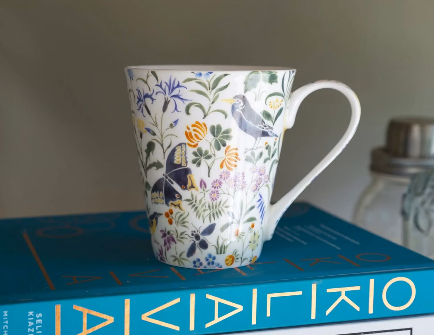 V & A Voysey's Nature Kingdom Bee Garden Multicolour Bone China Mug, 450ml – 1