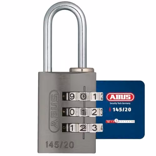 ABUS Aluminium Combination Padlock in Titanium and White
