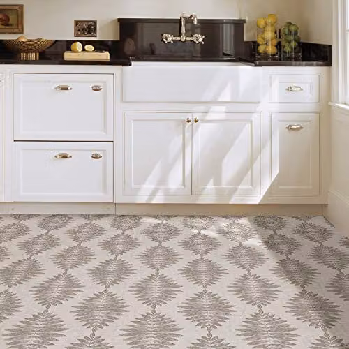 FloorPops FP3298 Foliage Floral Peel and Stick Floor Tiles, Neutral, W: 60.96 cm, L: 60.96 cm, T: 0.15 cm – 2