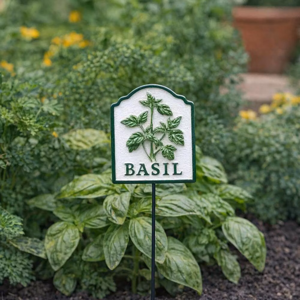 Gifts Direct 2 U Metal Basil Herb Marker Garden Stake in White – 3
