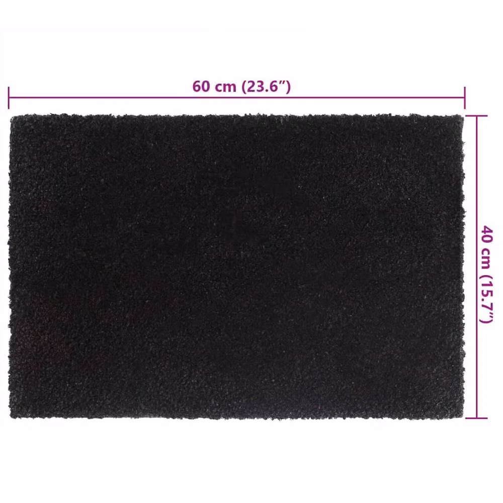Berkfield Home Black and Brown Tufted Coir Door Mat, W: 40 cm, D: 60 cm – 2