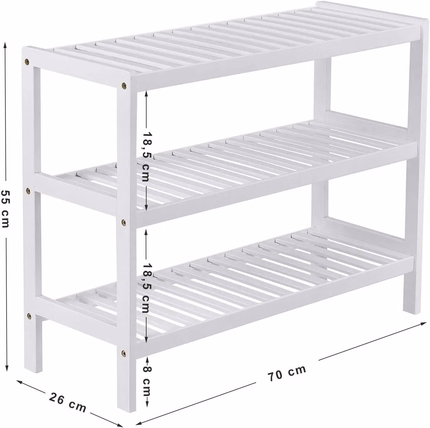 SONGMICS Natural Bamboo Shoe Rack Storage Shelf in White – 2