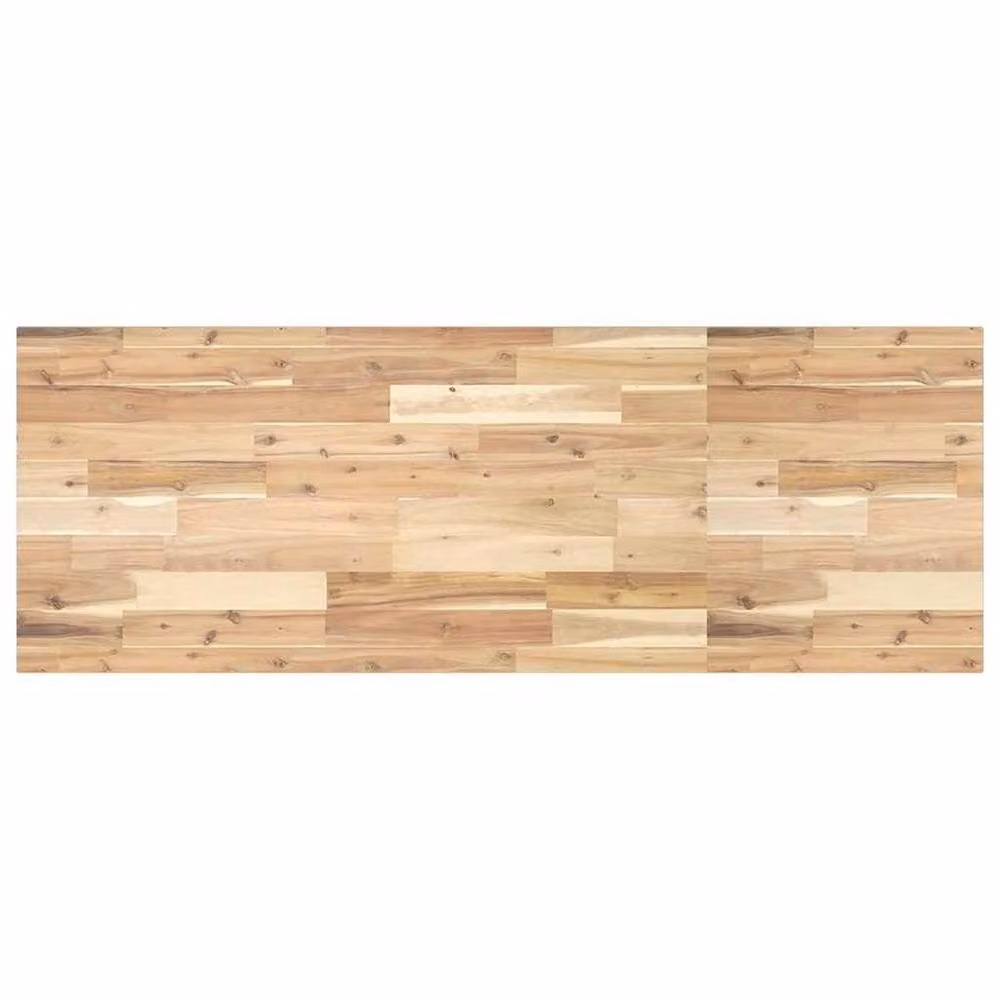 Berkfield Home Solid Wood Acacia Desk Top in Brown, W/D/H: 140 x 50 x 2 cm – 2