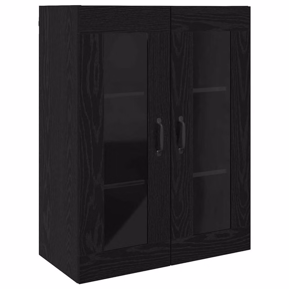 Berkfield Home Hanging Wall Cabinet in Black with Glass Doors, W/D/H: 69.5 x 34 x 90 cm – 2