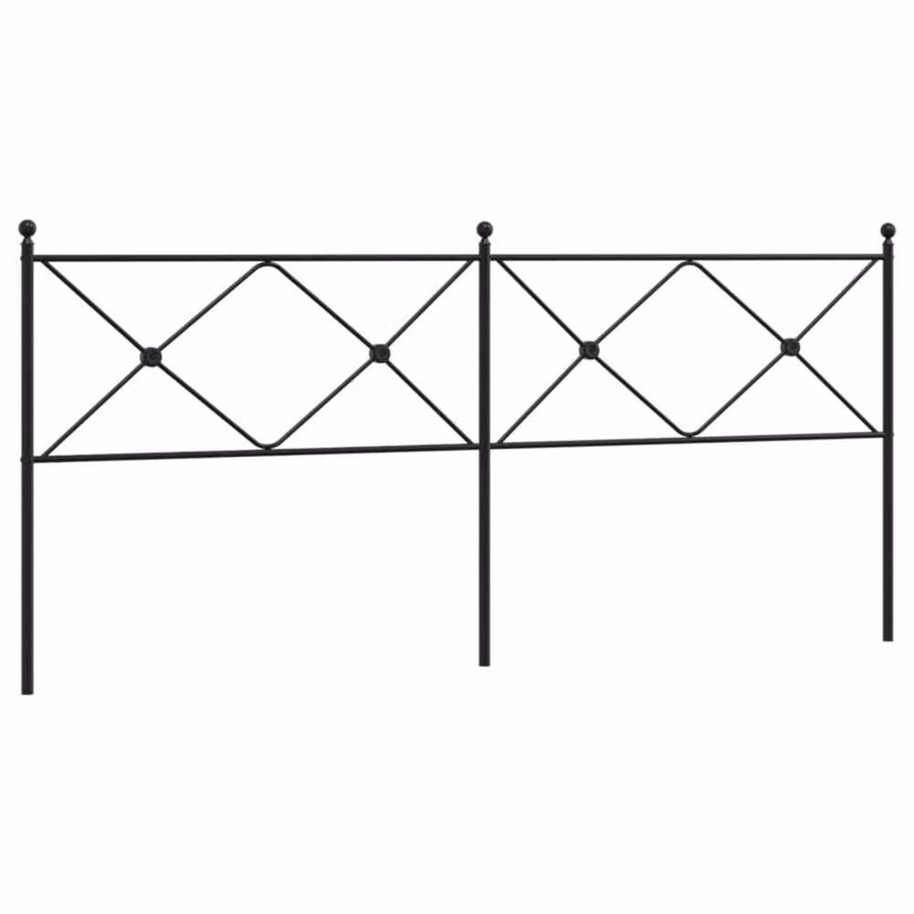 Berkfield Home Industrial Metal Headboard in Matt Black, W: 193 cm, H: 90.5 cm – 2
