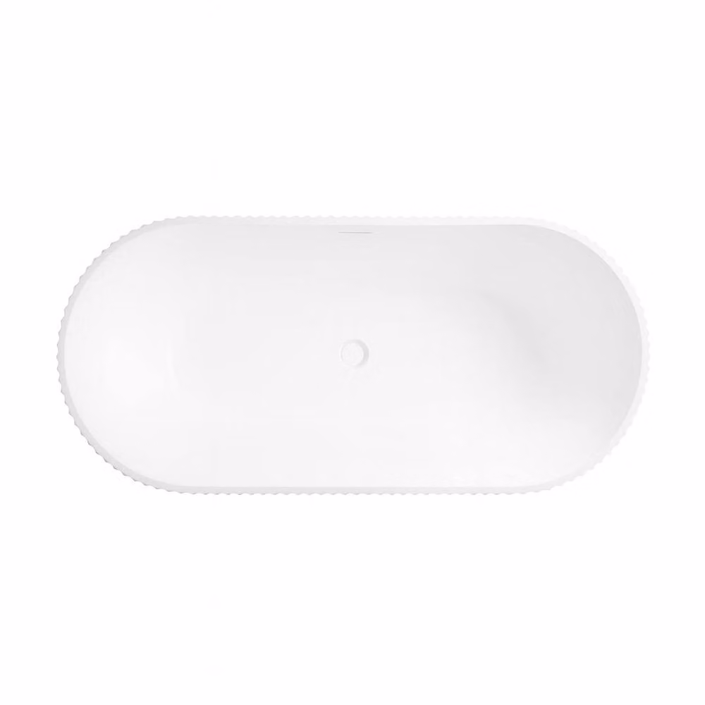 Bathroom Kingdom Flauto Gloss White 1700mm Freestanding Fluted Oval Bath – 2