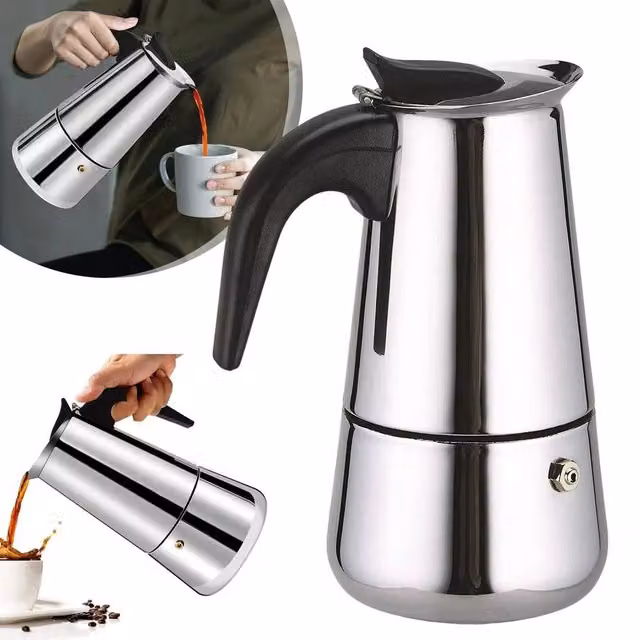PAWNORA Stovetop Espresso Maker in Silver