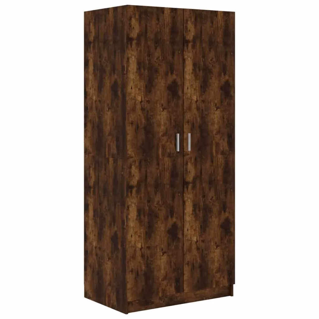 Berkfield Home Smoked Oak Wardrobe in Brown, W/D/H: 80 x 50 x 180 cm – 2