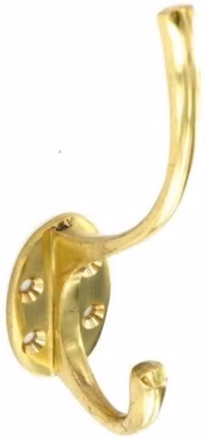 Securit Brass Wall-Mounted Coat Hook in Gold
