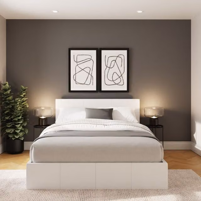 GFW Ecuador White Faux Leather Upholstered Side Lift Ottoman Bed Frame, Single 90x190 cm – 2