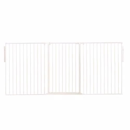Safetots Premium Extra Tall Room Divider with Door, White, W: 226 cm, H: 105 cm