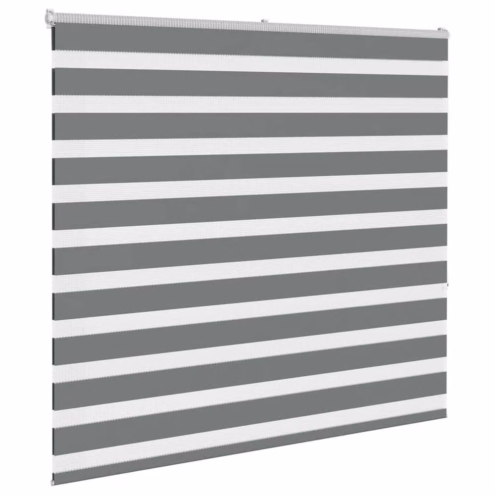 Berkfield Home Zebra Blind in Dark Grey, Polyester Fabric, W: 160 cm, H: 150 cm – 3