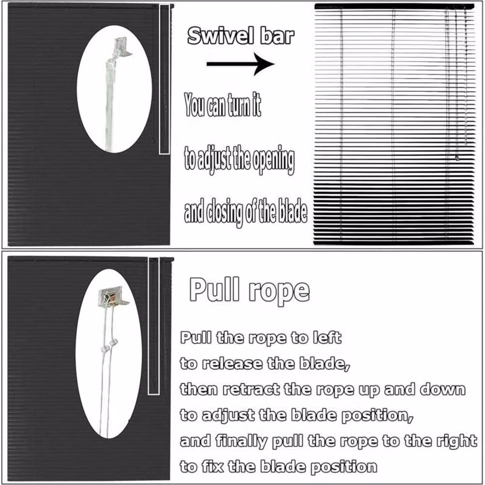 Nordara Black Aluminium Venetian Blind, Waterproof Easy Fit, W: 110 cm, H: 130 cm – 3