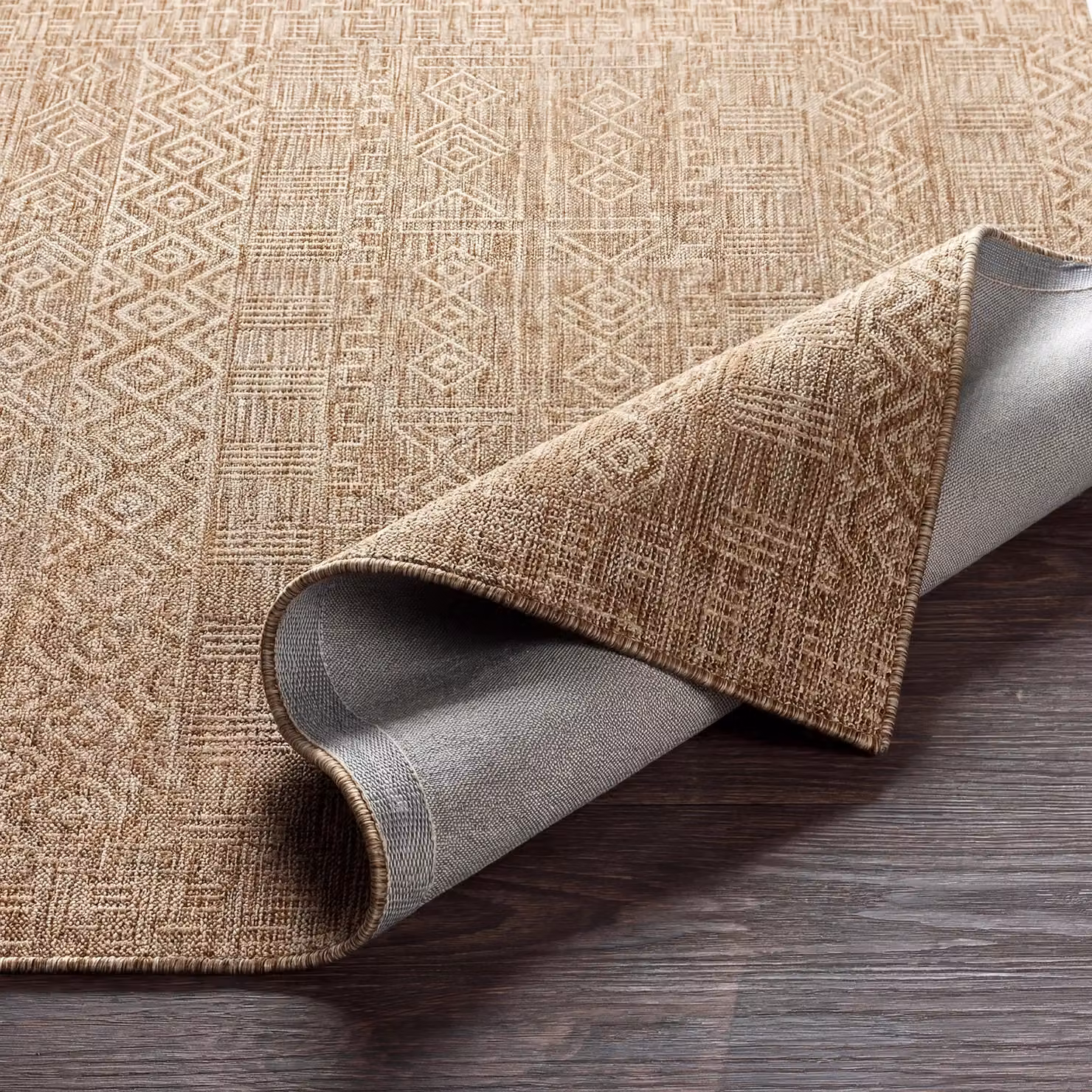 Livabliss Aegean-Global Boho Geometric In- & Outdoor Rug in Brown and Beige, W: 160 cm, L: 230 cm – 2