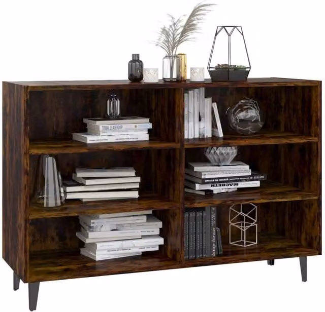 Berkfield Home Smoked Oak Sideboard in Brown, W/D/H: 103.5 x 35 x 70 cm