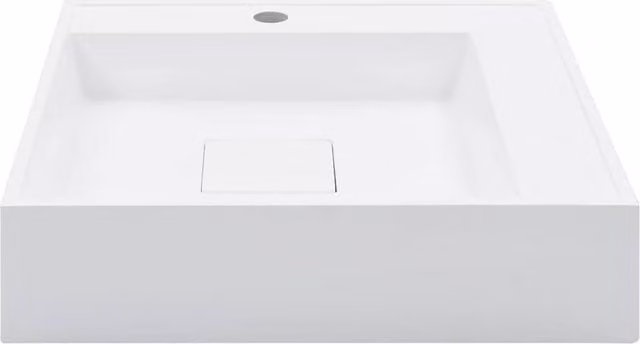 Berkfield Home Chic Square Countertop Wash Basin in White Mineral Cast, W/D/H: 50 x 50 x 12.3 cm – 1