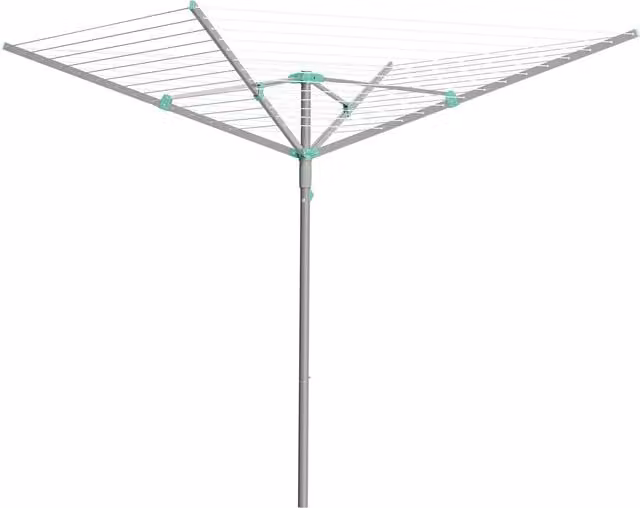 SONGMICS Silver Rotary Washing Line with Ground Spike and Cover
