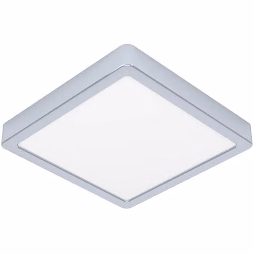 Loops Modern Square LED Ceiling Light in Chrome, W: 22 cm, H: 2.5 cm