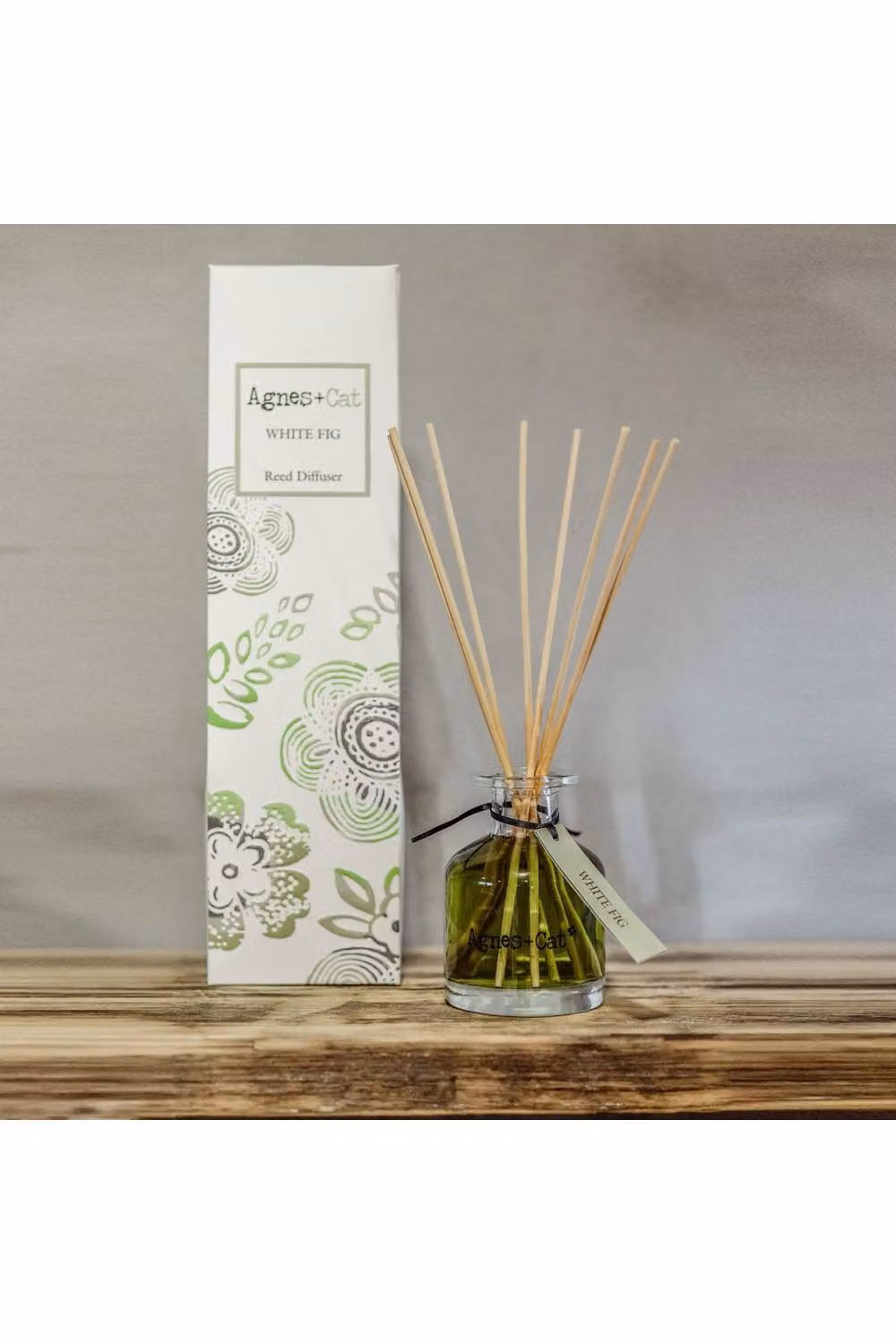 Agnes + Cats KDMD White Fig Reed Diffuser, 140ml Mediterranean Fruity and Fresh Scent in a Natural Glass Bottle – 2