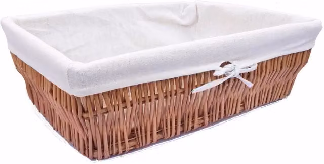 Topfurnishing Brown Wicker Storage Hamper Basket, Width: 24.5 cm