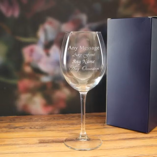 Uniqueful Personalised Engraved Enoteca Large Wine Glass, Transparent, 550 ml – 1