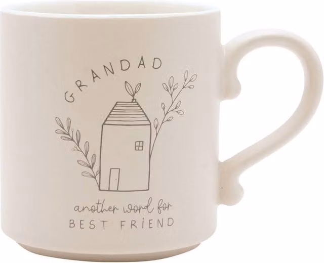 Moments Men's Ceramic Mug with Grandad Inside Words in Off-White